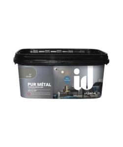 VERNICE METALLICA LAVABILE  "PURE PLATINE" COLORE ACCIAIO - 2 LT